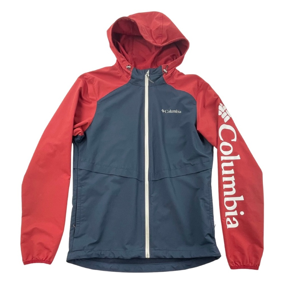 Columbia Lightweight Jacket Water Resistant Mens Small or Womens Medium Red Blue
